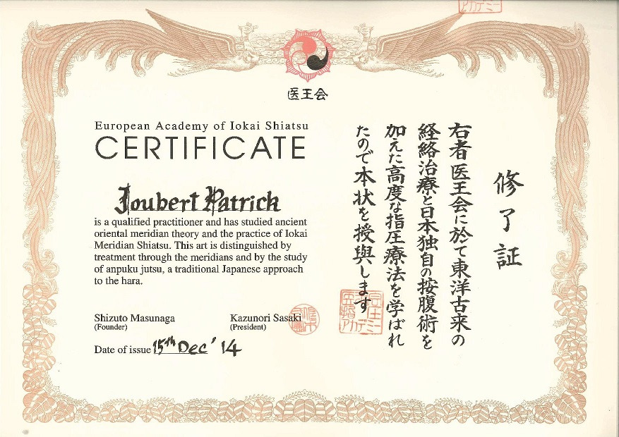 photo diplome Patrick Joubert