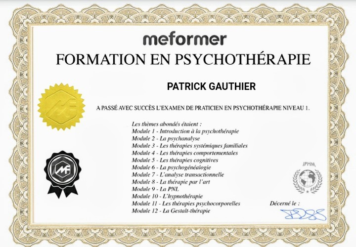 photo diplome Patrick Gauthier
