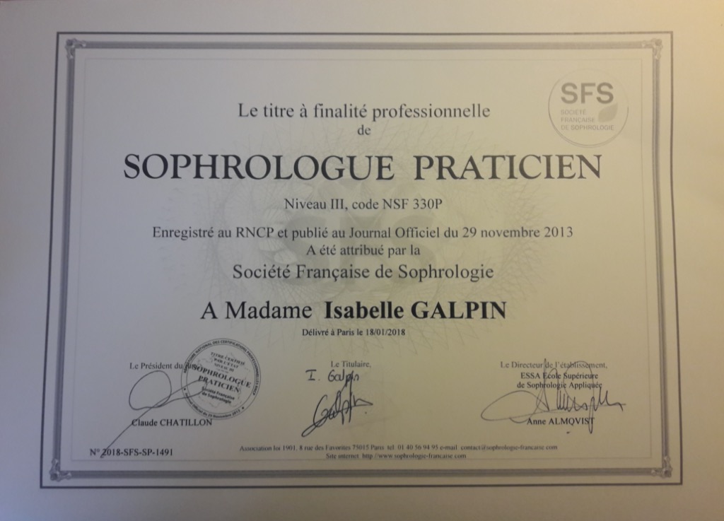 photo diplome Isabelle GALPIN 