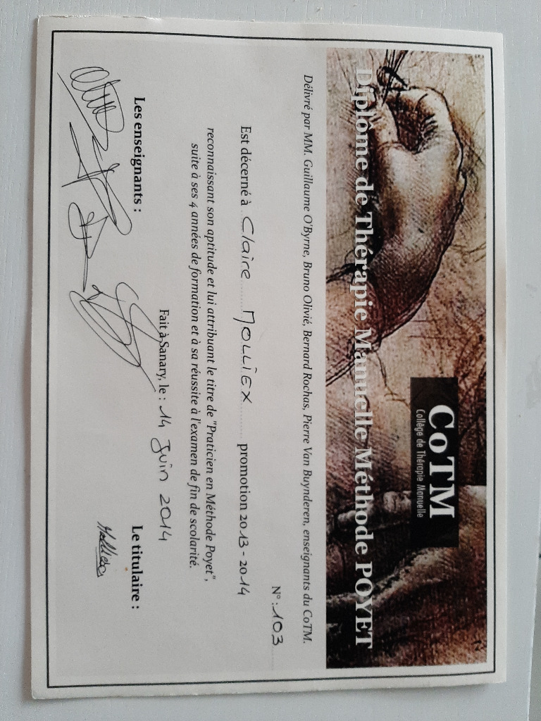 photo diplome Molliex Claire - CAP SANTÉ