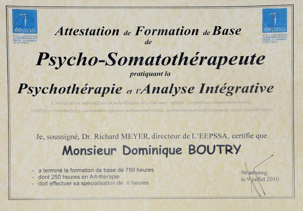photo diplome Dominique Boutry