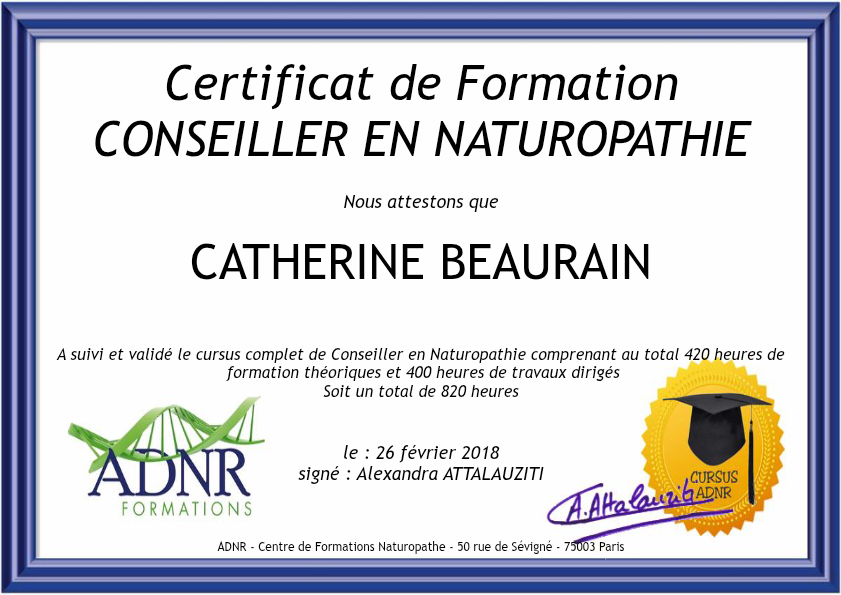 photo diplome Catherine Beaurain