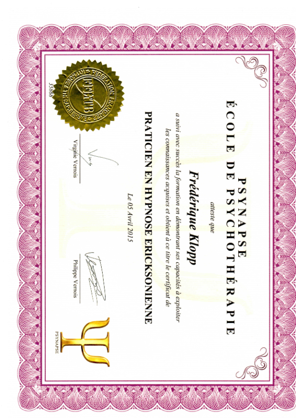 photo diplome Klopp frederique