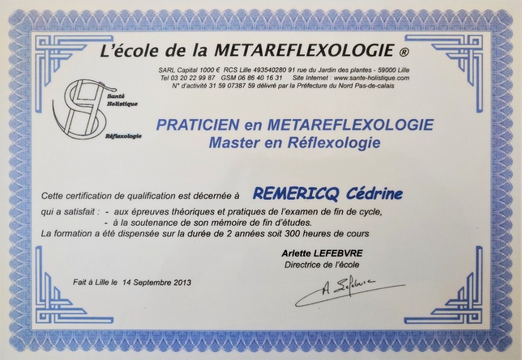 photo diplome Cédrine REMERICQ