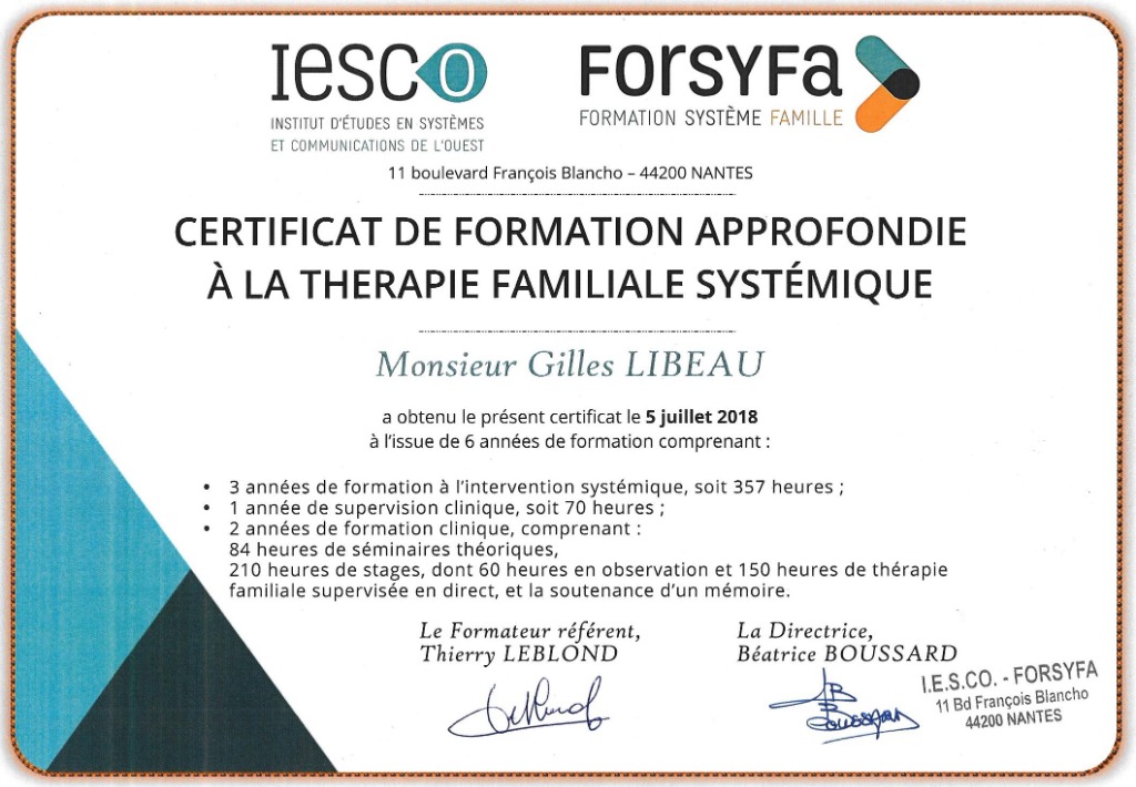 photo diplome Gilles LIBEAU