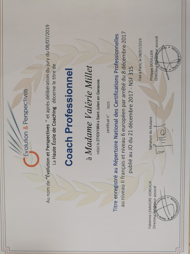 photo diplome MILLET VALERIE