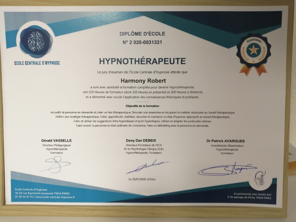 photo diplome ROBERT Harmony