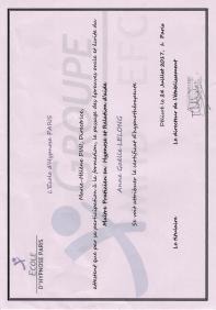 photo diplome Anne-Gaëlle Lelong