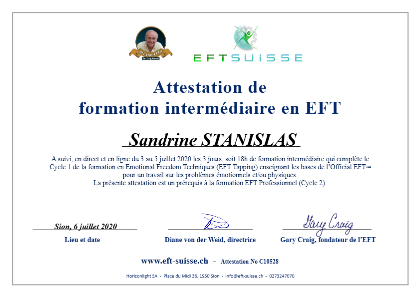 photo diplome Sandrine STANISLAS