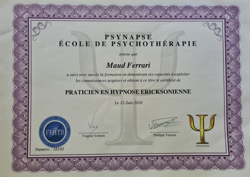 photo diplome Maud Ferrari