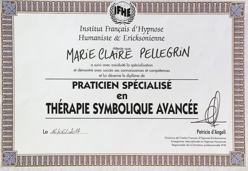 photo diplome Marie-Claire Roussignol-Pellegrin