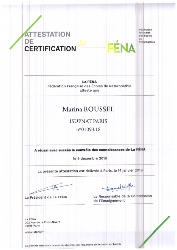 photo diplome Marina Roussel