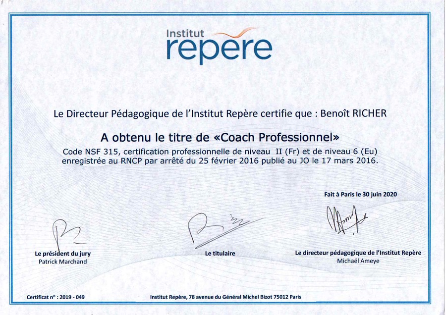 photo diplome Benoît Richer | Re-Connecte