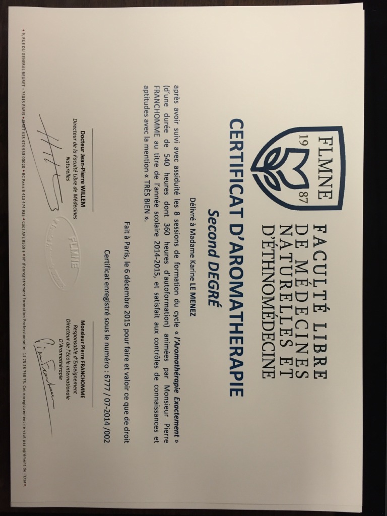 photo diplome Karine Le Ménez