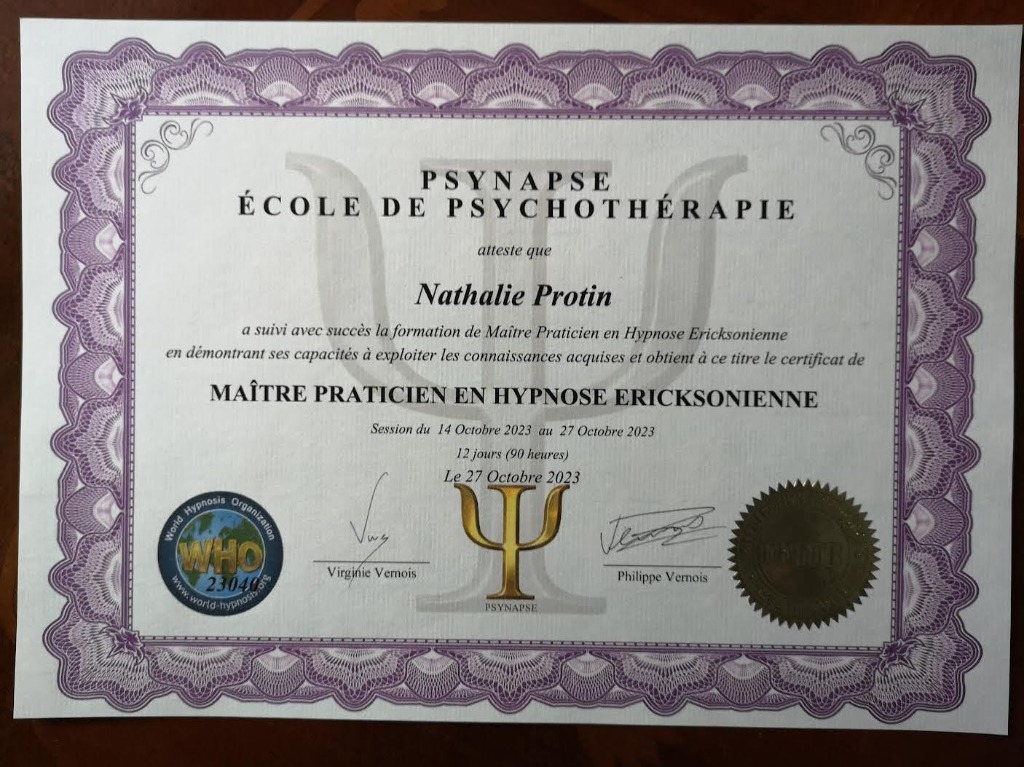 photo diplome PROTIN NATHALIE