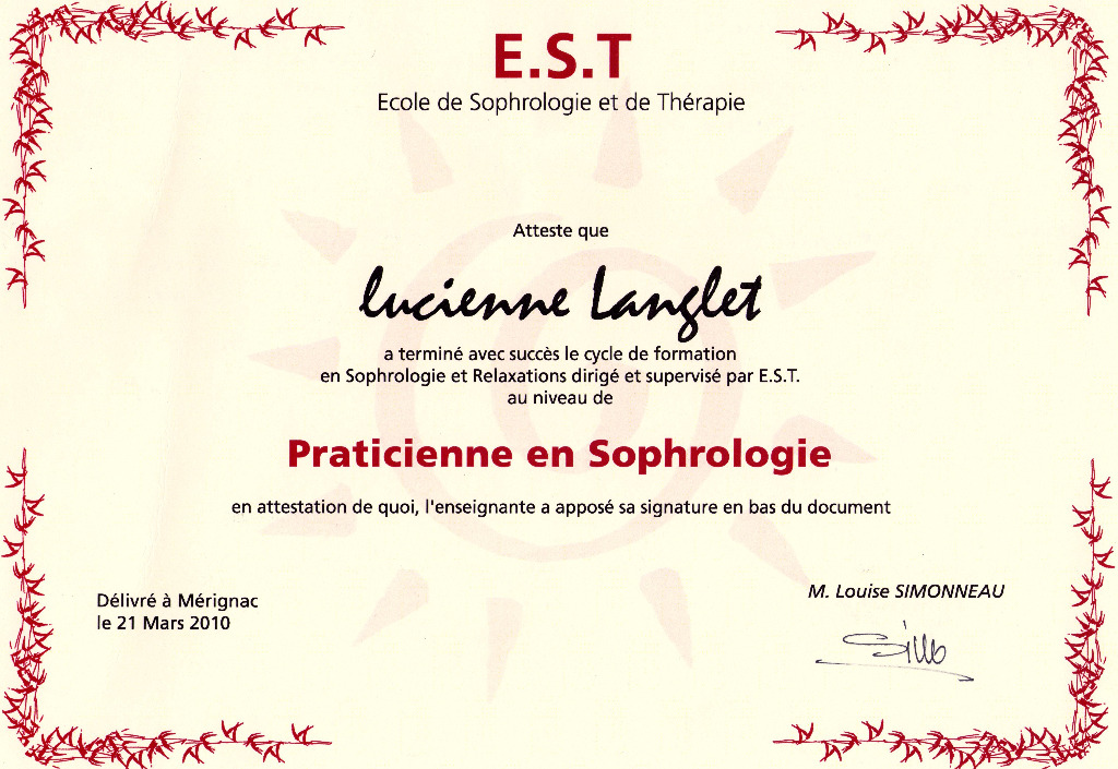 photo diplome Lucienne LANGLET