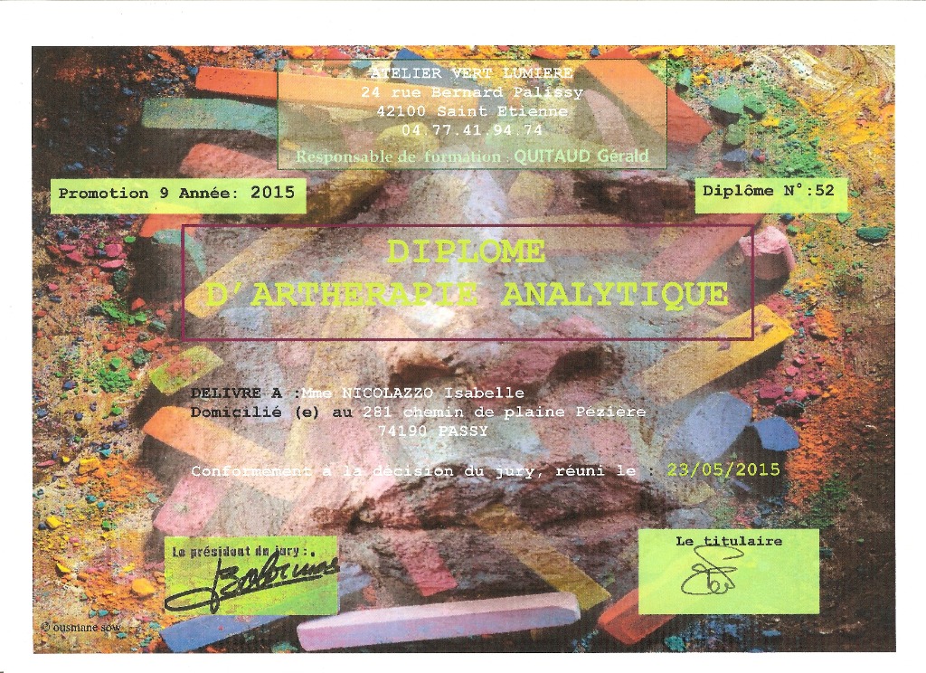 photo diplome Isabelle Nicolazzo