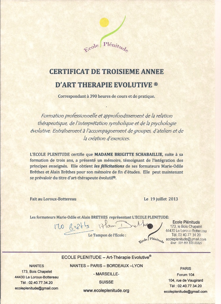 photo diplome BRIGITTE SCHABAILLIE