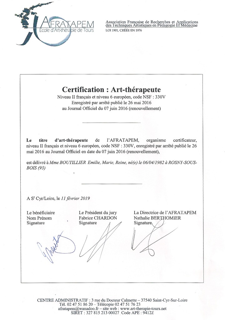 photo diplome Emilie Boutillier