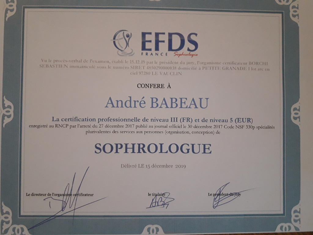 photo diplome ANDRE  BABEAU