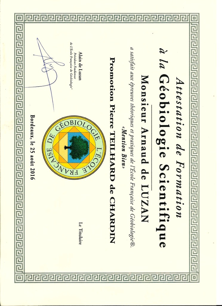 photo diplome Arnaud de Luzan