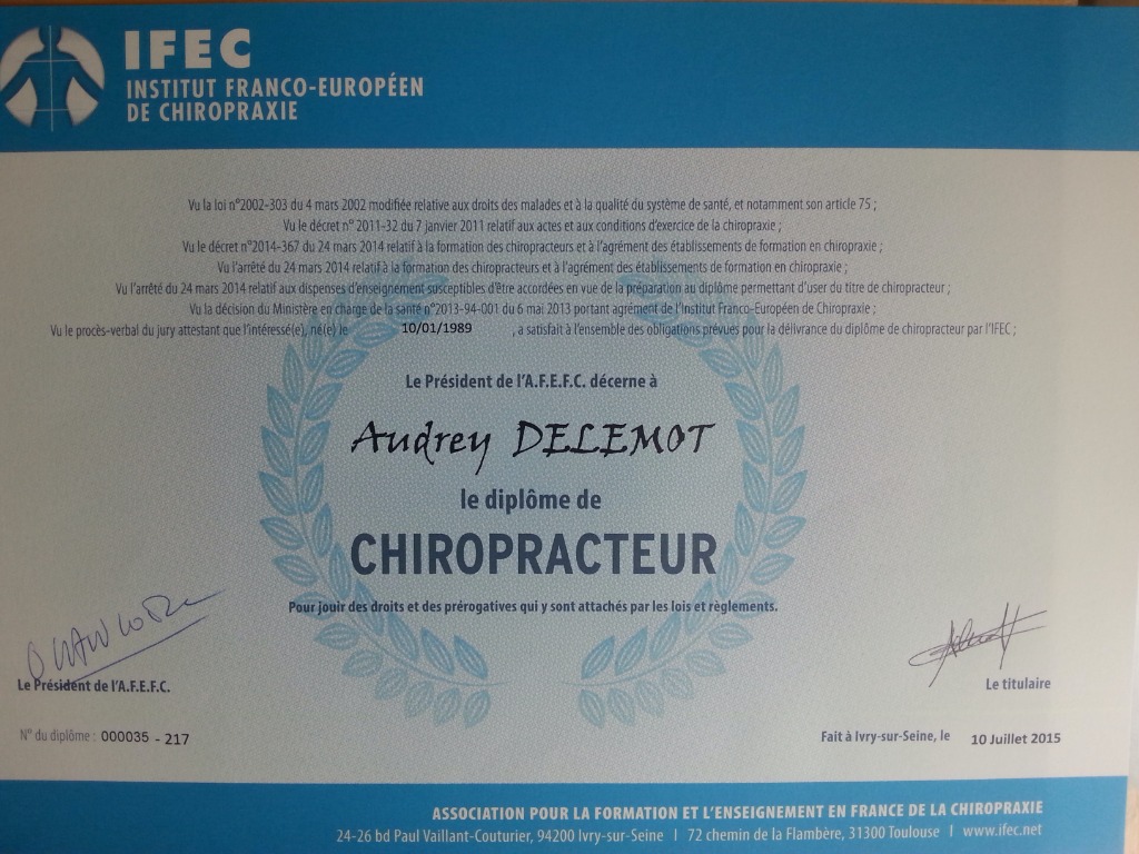 photo diplome Audrey Delemot