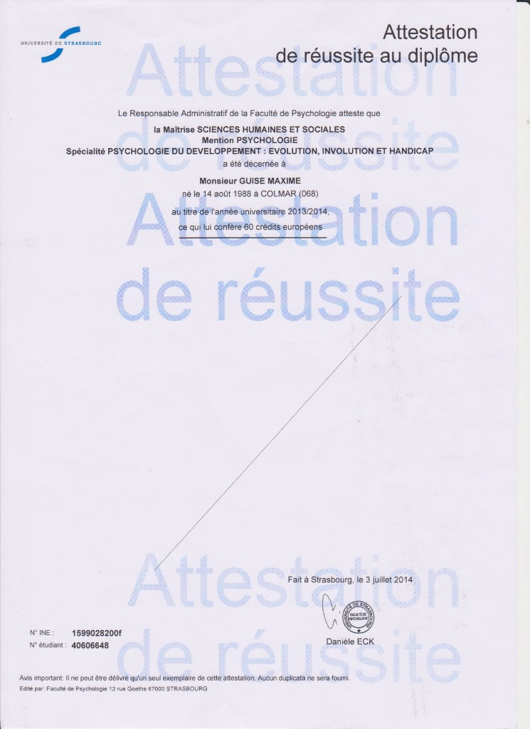 photo diplome Maxime GUISE
