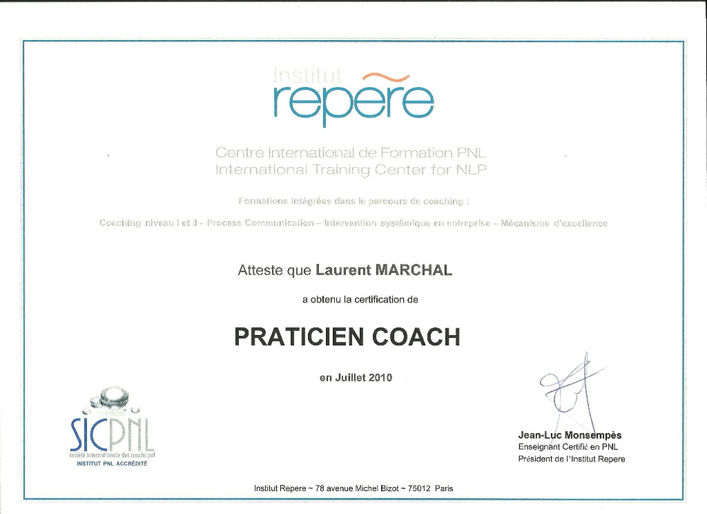 photo diplome Laurent Marchal