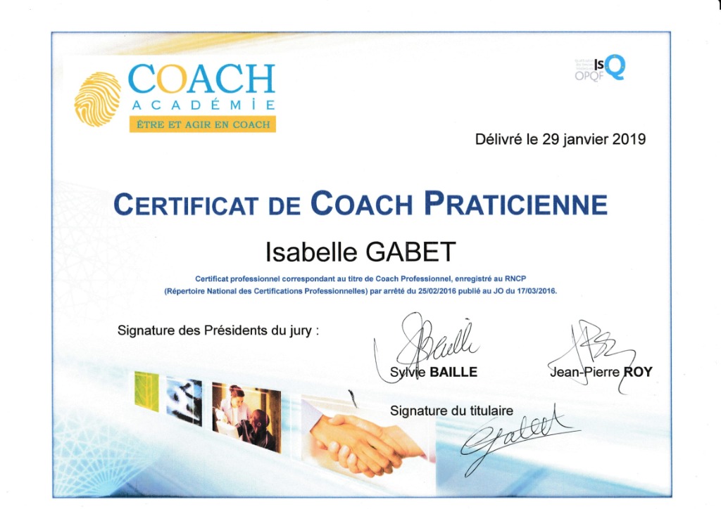photo diplome Isabelle Gabet