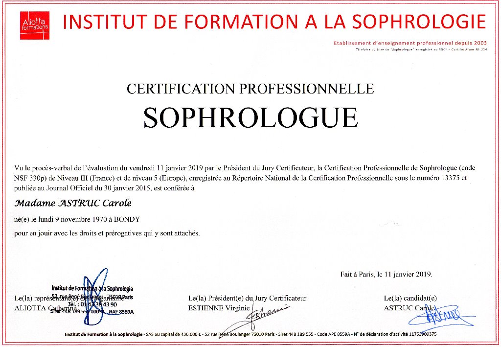 photo diplome CAROLE ASTRUC