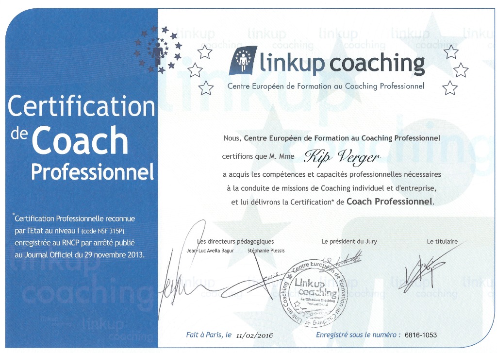 photo diplome Kip Verger
