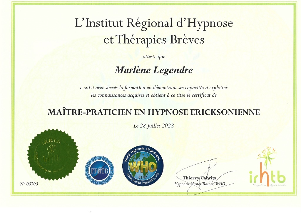 photo diplome Marlène Legendre