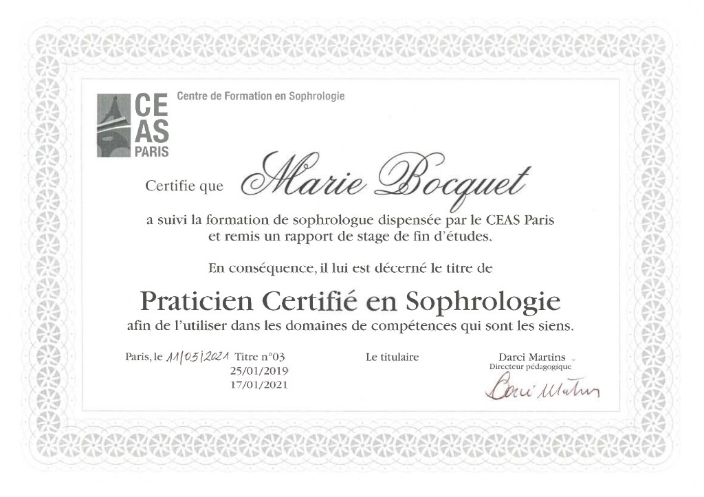 photo diplome Marie Bocquet