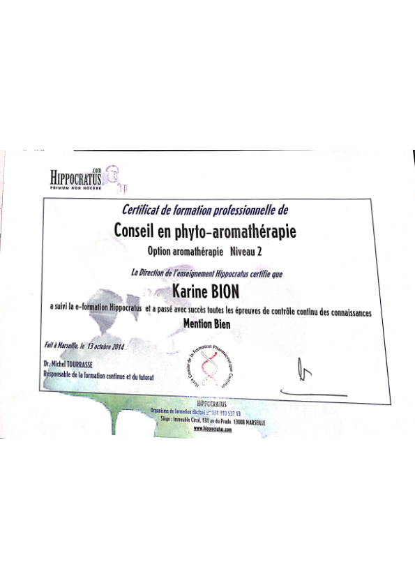 photo diplome Karine Bion