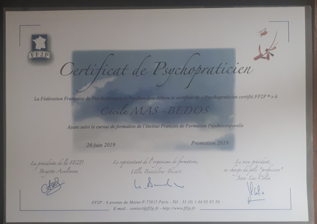 photo diplome Cécile MAS BEDOS