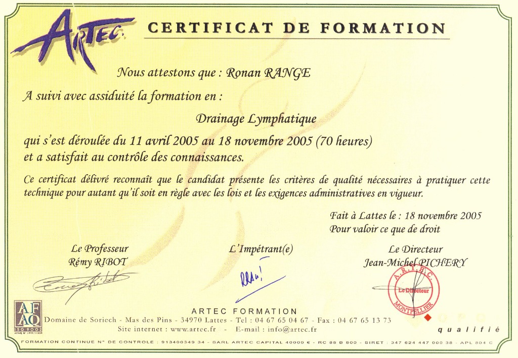 photo diplome RONAN RANGE