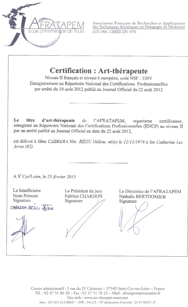 photo diplome Hélène Cabrera-Bégu