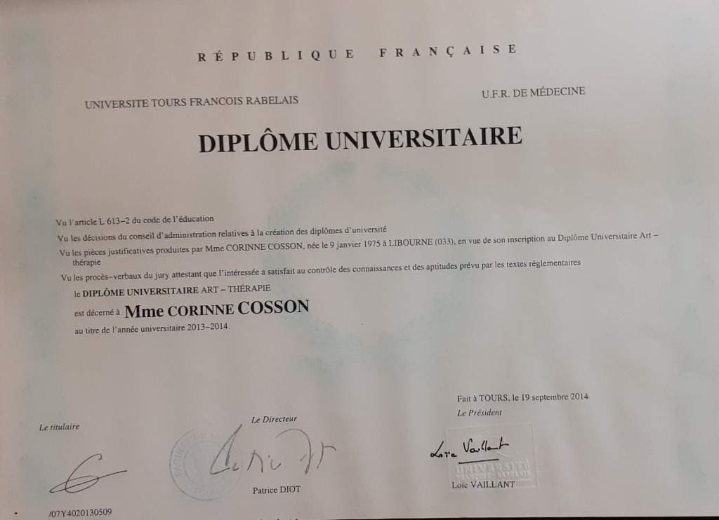 photo diplome Corinne Cosson