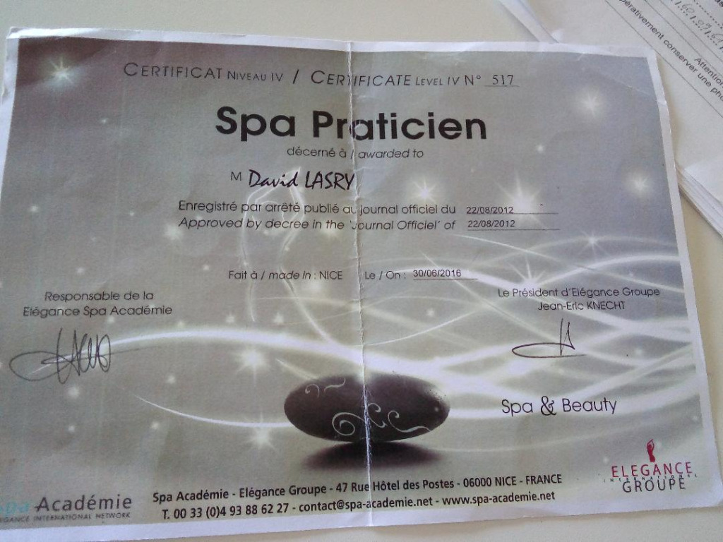 photo diplome Le langage du toucher