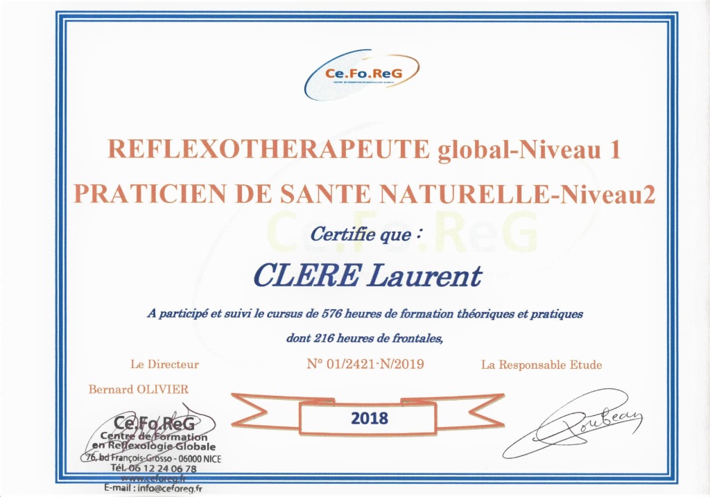 photo diplome Laurent Clère