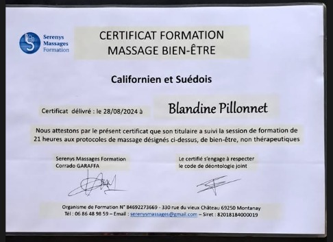 photo diplome Blandine Pillonnet