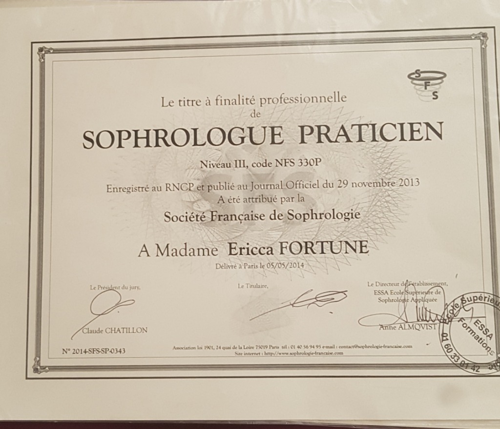 photo diplome Ericca FORTUNE 