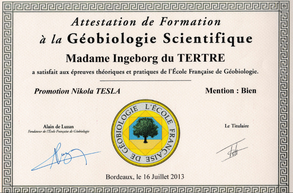 photo diplome Ingeborg du Tertre (entreprise individuelle)