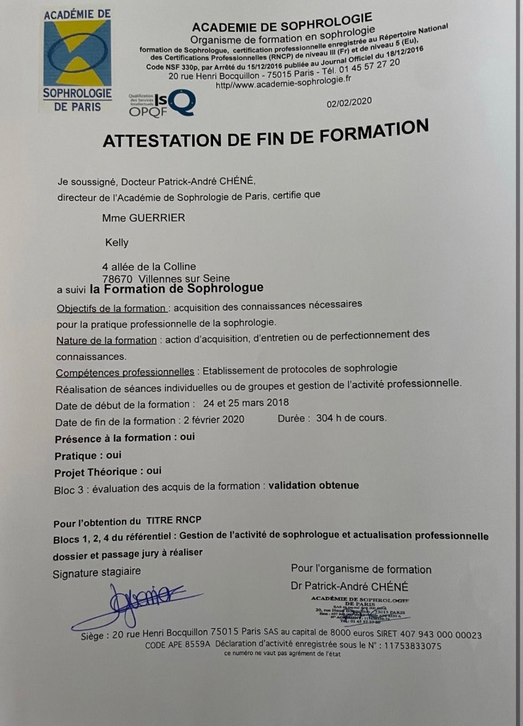 photo diplome Guerrier kelly