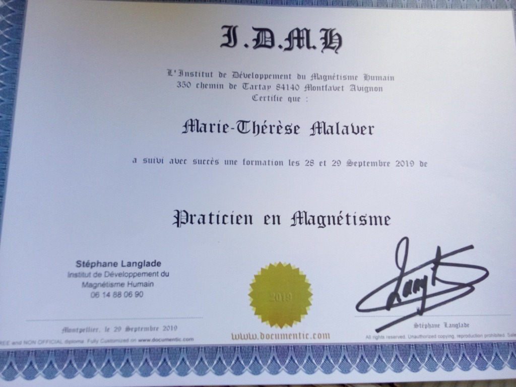 photo diplome MARIE-THÉRÈSE MALAVER