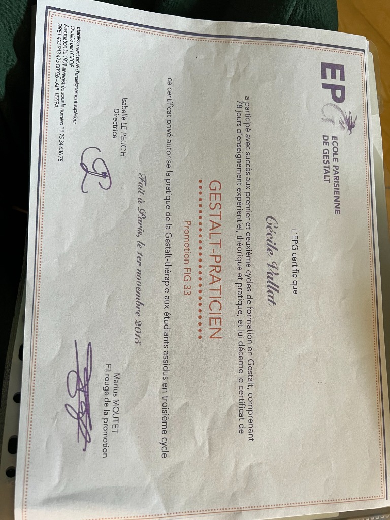 photo diplome Cécile Vallat