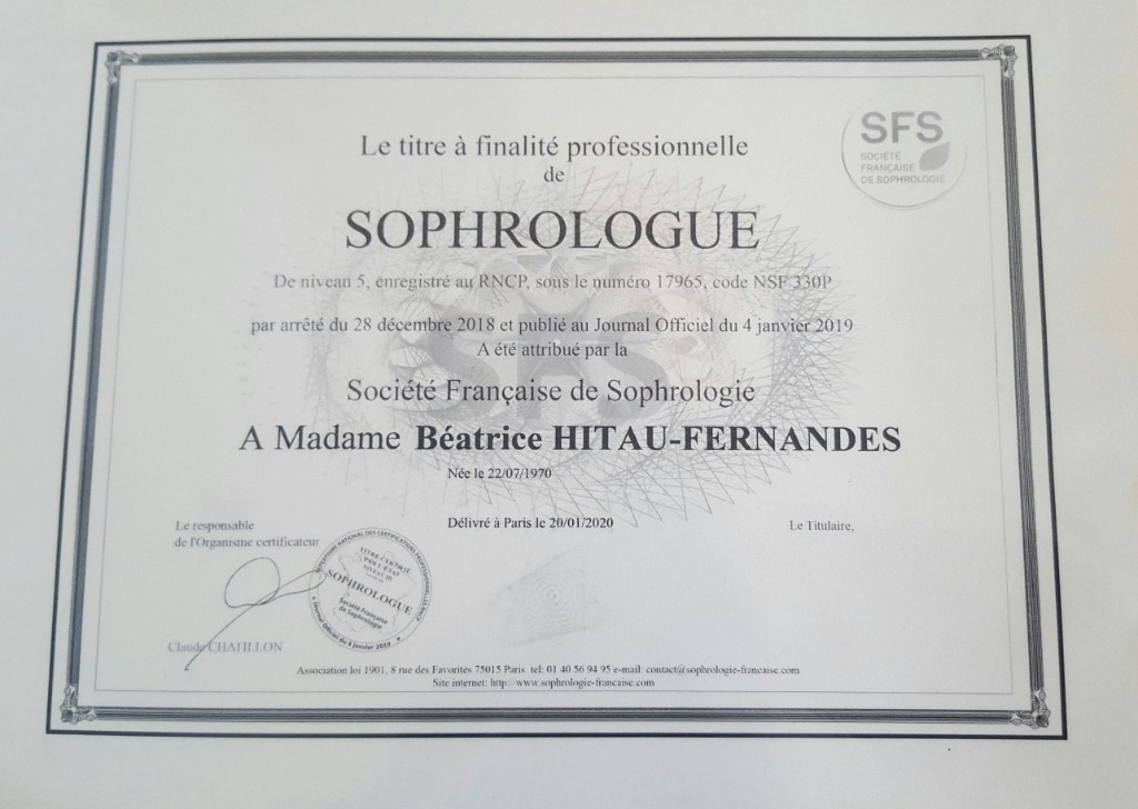 photo diplome Béatrice HITAU FERNANDES