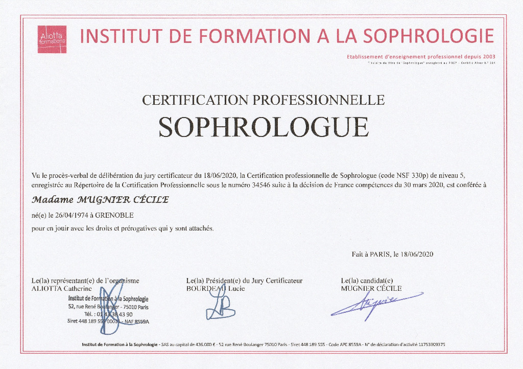 photo diplome Cécile MUGNIER