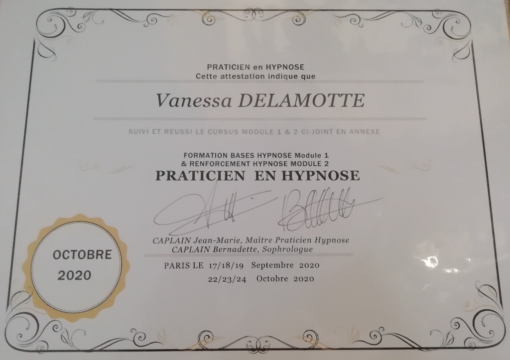 photo diplome Vanessa DELAMOTTE
