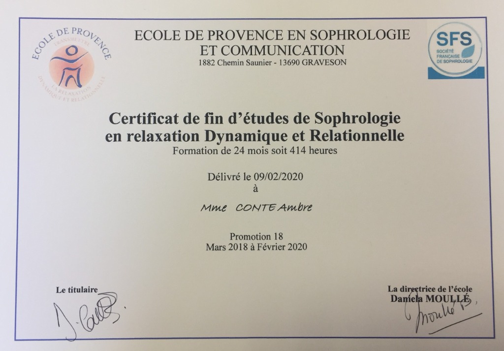 photo diplome Ambre CONTE